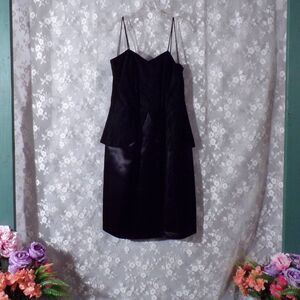 Vintage 90s Dress 1990s Cocktail Party Black Velvet Glam Mob Wife Size Large